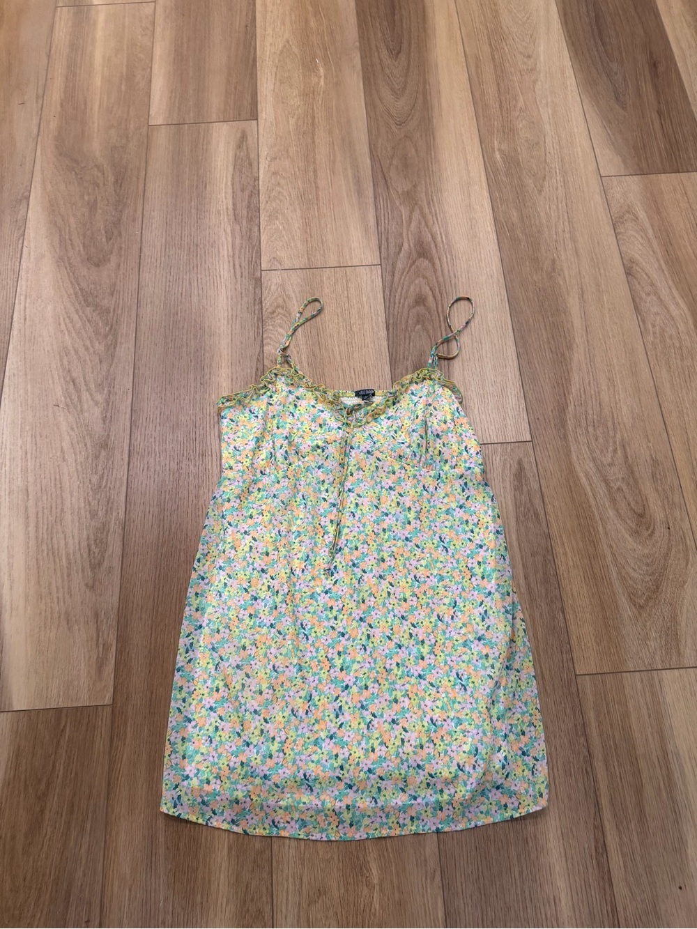 Wild Fable Floral Spaghetti Strap Slip Dress - Yellow Green Blue Floral